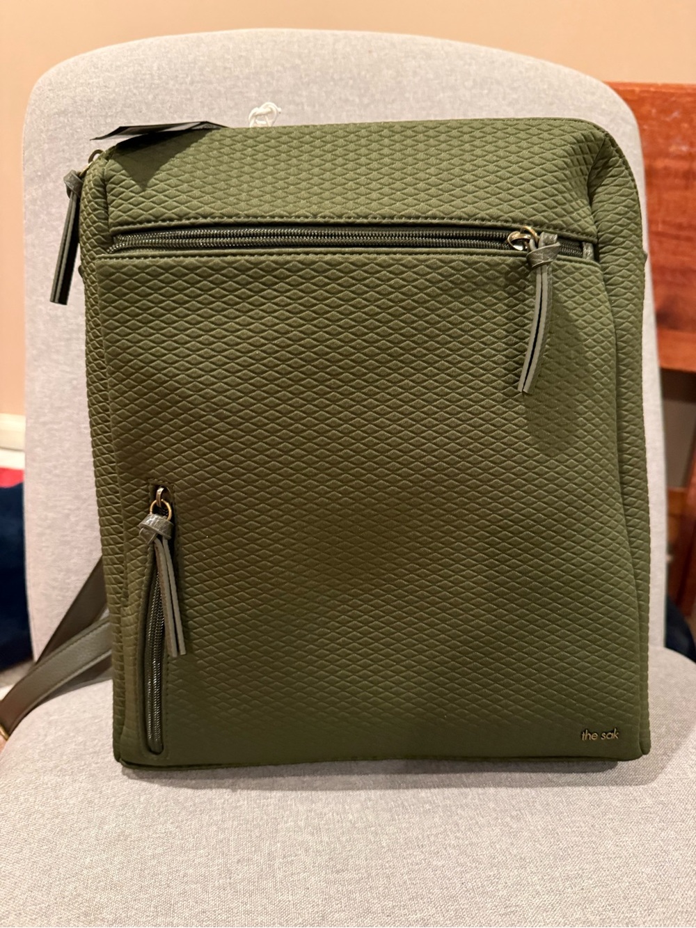 The Sak Olive Quilted Backpack